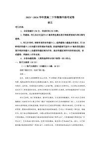 （解析版）河南省商丘市二十校2023-2024学年高二下学期期中联考语文试题