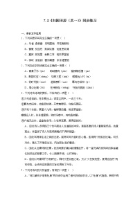 人教统编版必修 上册7.2* 归园田居（其一）达标测试