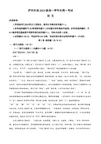 2024泸州高一下学期7月期末考试语文含解析