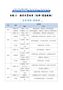 专题15 语言文字运用（选择+简答题组）（学生卷）五年（2020-2024）高考语文真题分类汇编（全国通用）