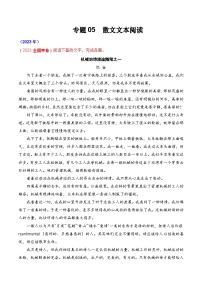 专题05  散文文本- 十年（2014-2023）高考语文真题分项汇编 （全国通用）（学生卷）