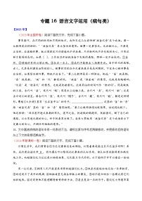 专题16 语言文字运用（病句类）- 十年（2014-2023）高考语文真题分项汇编 （全国通用）（学生卷）