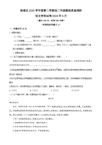 上海市杨浦区2023-2024学年高二下学期6月期末模拟考试语文试卷（Word版附解析）