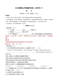 语文-2025届新高三开学摸底考试卷（上海专用）（含解析版及原卷版及答题卡）