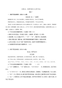 新高考语文二轮复习诗歌鉴赏与默写专题练习专练2：炼字炼句+文学评论（含解析）