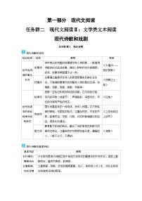 2025年高考语文精品教案第一部分 现代文阅读 任务群二 现代文阅读Ⅱ文学类文本阅读 现代诗歌和戏剧