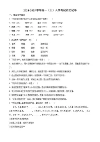 湖南省长沙市望城区第一中学2024-2025学年高一上学期开学考试语文试题（原卷版+解析版）