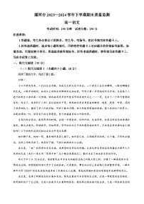 河南省漯河市2023-2024学年高一下学期期末质量监测语文试题（解析版）