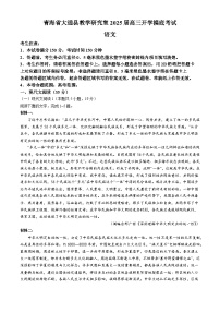 青海省西宁市大通回族土族自治县2024-2025学年高三上学期开学摸底考试语文试题