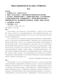 [语文]青海省西宁市大通回族土族自治县2025届高三上学期开学摸底考试试题(有答案)