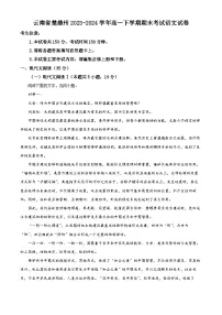 云南省楚雄州2023-2024学年高一下学期期末考试语文试卷（解析版）