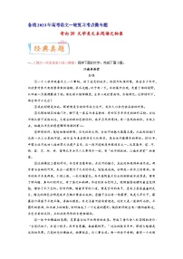 高考语文一轮复习考点(新高考地区专用)考向39文学类文本阅读之物象(原卷版+解析)