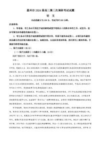 2024届广东省惠州市高三上学期第三次调研考试语文试题（解析版）