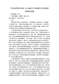 [语文]广西北海市部分学校2024届高三下学期第三次联合模拟考试试题(解析版)