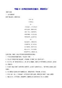 高考语文一轮复习基础考点+新题训练2专题33古诗歌阅读常见题材：羁旅思乡(提升训练)(原卷版+解析)