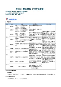 考点21 整体感知（文言文阅读）（含答案）备战2025年高考语文一轮复习考点帮（新高考通用）学案