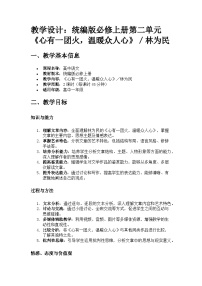 高中语文人教统编版必修 上册4.2* 心有一团火，温暖众人心获奖教案