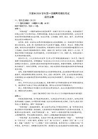 浙江省宁波市2024-2025学年高三上学期一模语文试卷（Word版附答案）