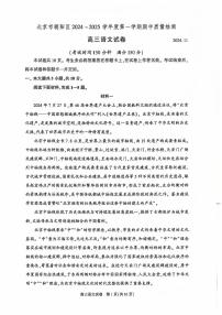 2024北京朝阳高三（上）期中语文试题及答案