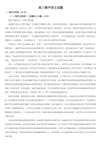吉林省通化市梅河口市第五中学2024～2025学年高三上学期11月期中考试语文试题（含答案）