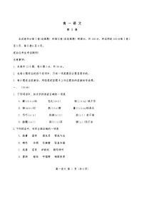 天津市红桥区2024-2025学年高一上学期期中语文试卷