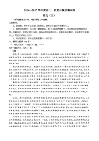 河北省沧州市三校联考2024-2025学年高三上学期11月期中考试语文试题(无答案)