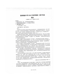 广西梧州市苍梧高级中学2024-2025学年高一上学期期中测试语文试题
