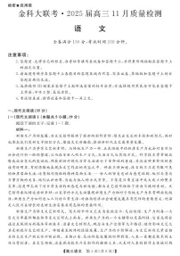 河南省金科新未来大联考2024-2025学年高三上学期11月月考语文试题