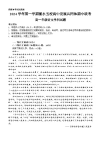 2025丽水五校高中发展共同体高一上学期11月期中联考语文试题含答案