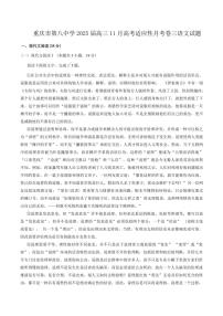 重庆市第八中学2025届高三(上)11月高考适应性月考卷三语文试卷(含答案)