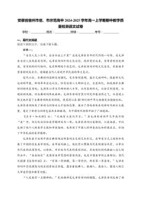 安徽省宿州市省、市示范高中2024～2025学年高一(上)期中教学质量检测语文试卷(含答案)