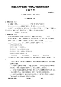 2024-2025学年上海市黄浦区高三上学期高考一模语文试卷含答案