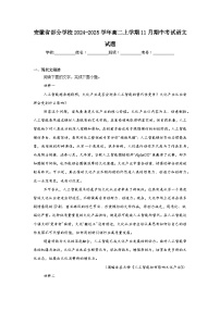 安徽省部分学校2024-2025学年高二上学期11月期中考试语文试题