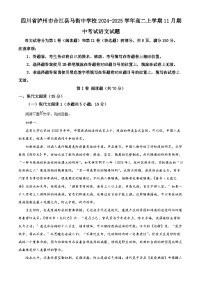 四川省泸州市合江县马街中学2024-2025学年高二上学期11月期中考试语文试题（Word版附解析）