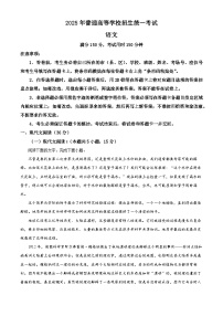四川省绵阳市南山中学2025届高三上学期模拟卷（二）语文试题（Word版附解析）