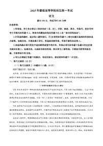 四川省绵阳市南山中学2025届高三上学期语文模拟卷（一）试卷（Word版附解析）