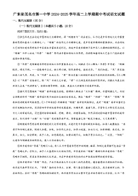广东省茂名市第一中学2024-2025学年高二上学期期中考试语文试题