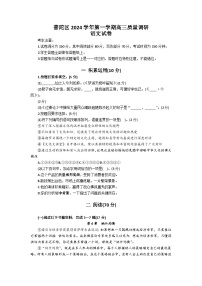 2025届上海市普陀区2024-2025高三一模质量调研语文试卷及答案