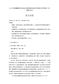 2025届新疆维吾尔自治区普通高考适应性检测分学科第一次模拟考试语文试题