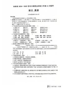 河南省中等职业学校2024—2025学年高三上学期12月联考语文试题