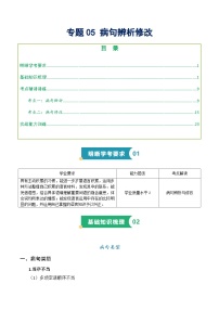 专题05 病句辨析（知识梳理+考点精讲精练+实战训练）教师版+学生版