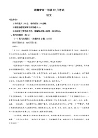 湖南省部分学校2024-2025学年高一上学期12月联考语文试题（Word版附解析）