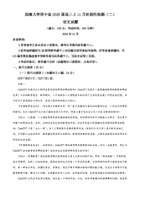 重庆市西南大学附属中学2024-2025学年高三上学期11月阶段性检查语文试卷（Word版附解析）