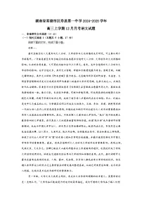 湖南省常德市汉寿县第一中学2024-2025学年高三上学期12月月考语文试卷（Word版附解析）