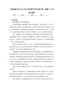 云南省丽江市2024-2025学年高中毕业生复习统一检测（12月）语文试卷