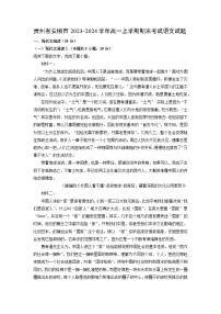 2023~2024学年贵州省安顺市高一上学期期末考试语文试卷（解析版）