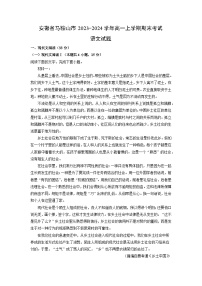 2023~2024学年安徽省马鞍山市高一上学期期末考试语文试卷（解析版）