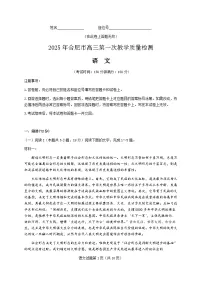 安徽省合肥市一模2025届高三第一次教学质量检测语文试题及答案
