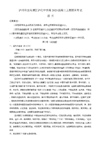 四川省泸州市龙马潭区泸化中学2024-2025学年高二上学期1月期末 语文试题