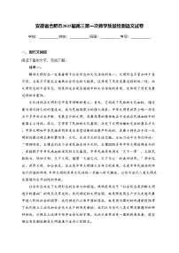安徽省合肥市2025届高三第一次教学质量检测语文试卷(含答案)